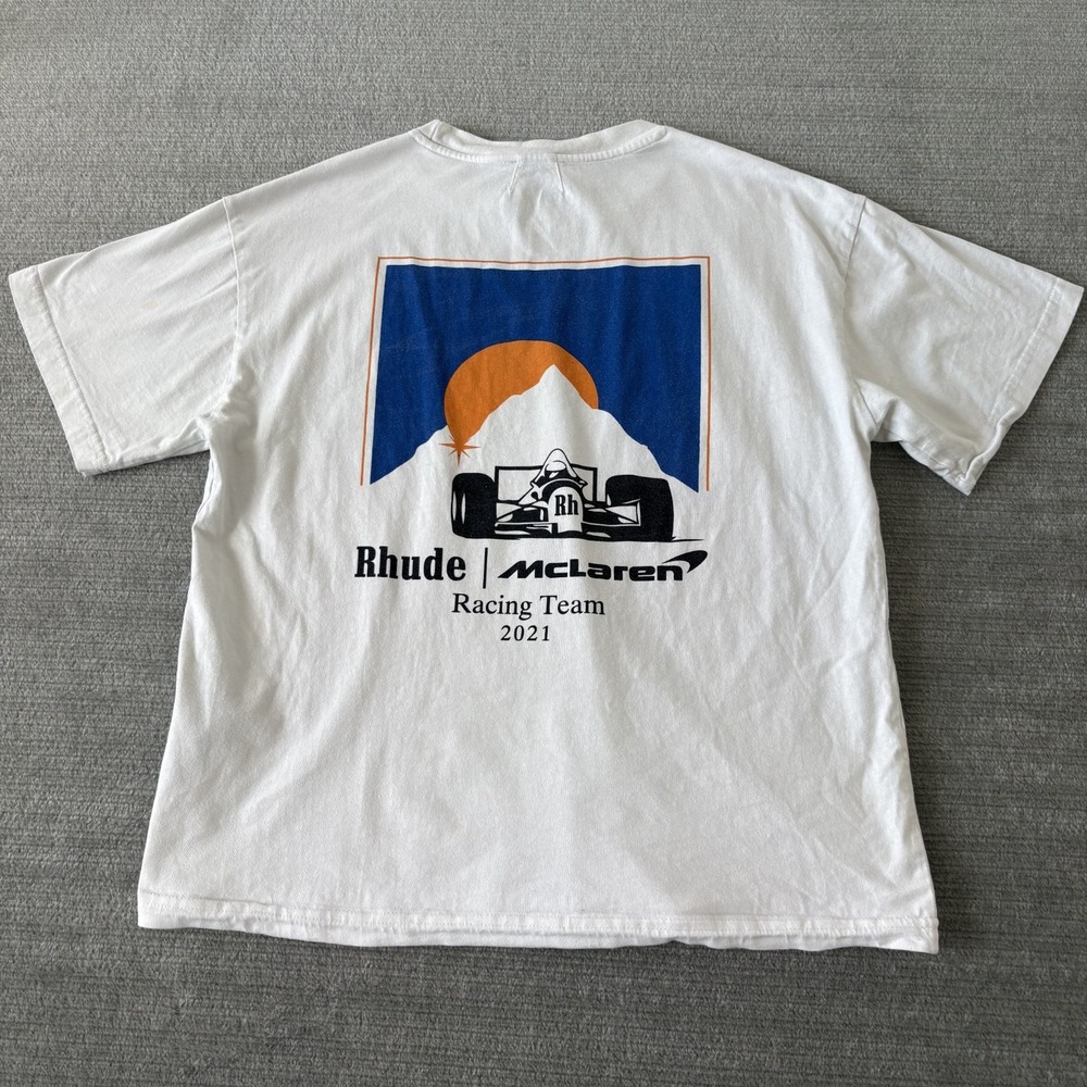 Rhude McLaren Racing Team T Shirt Mens Medium Off White 2021  F1 Classic Graphic